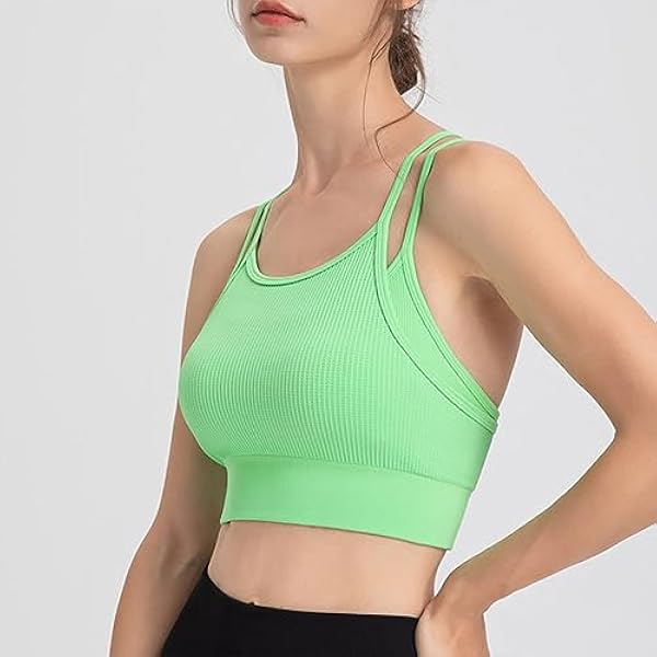 Necalisi Niet-bedrade bh's voor vrouwen vrouwen bandjes en verwijderbare pads tank top racerback sport comfort zacht katoen